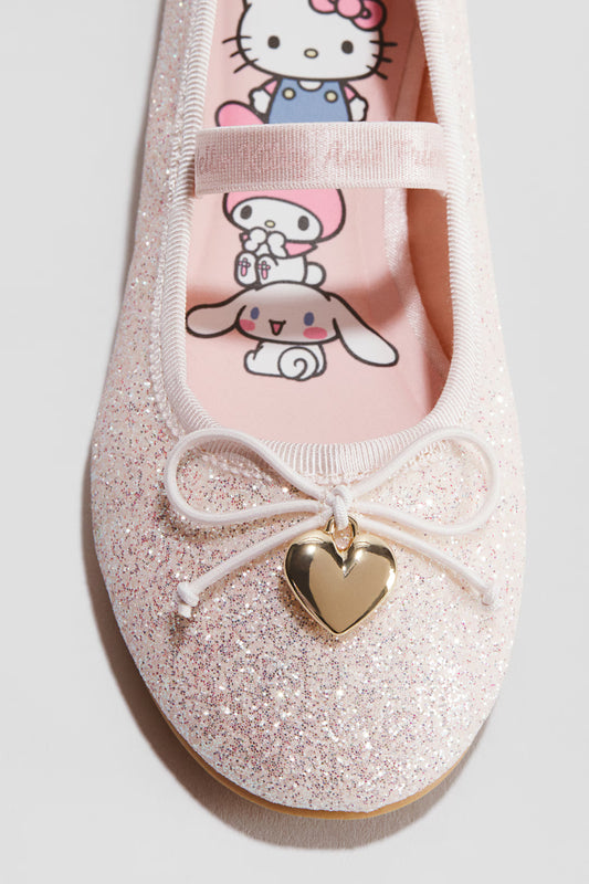 Flats rosadas Hello kitty brillantes h&m