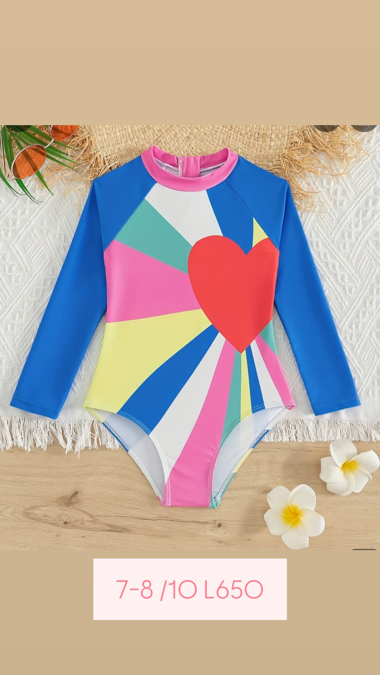 Traje de baño Corazón Arcoíris