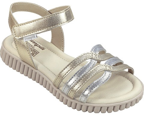 PAMPILI SANDALIA DORADO Y PLATEADA
