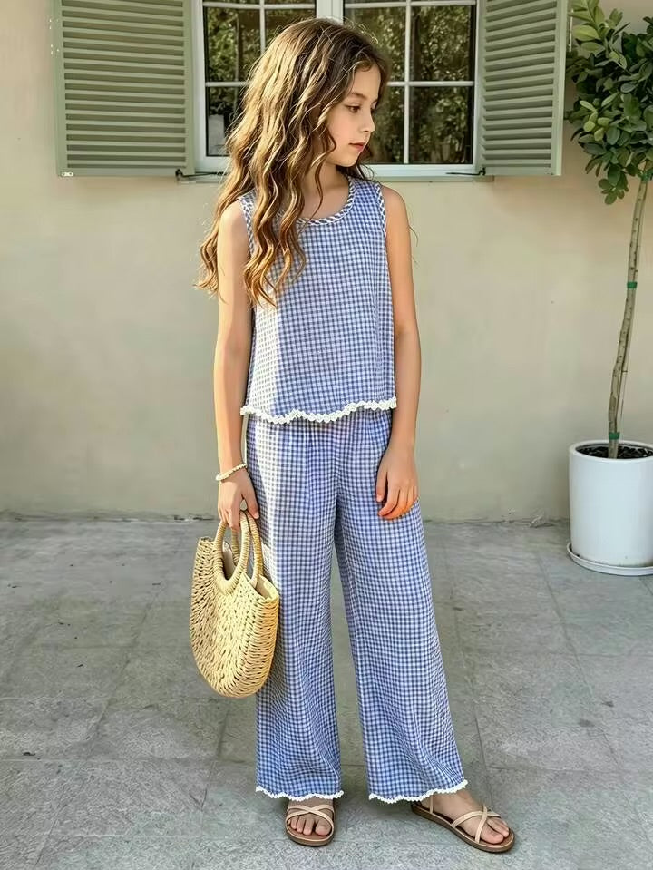 CONJUNTO AZUL CUADRICULADO