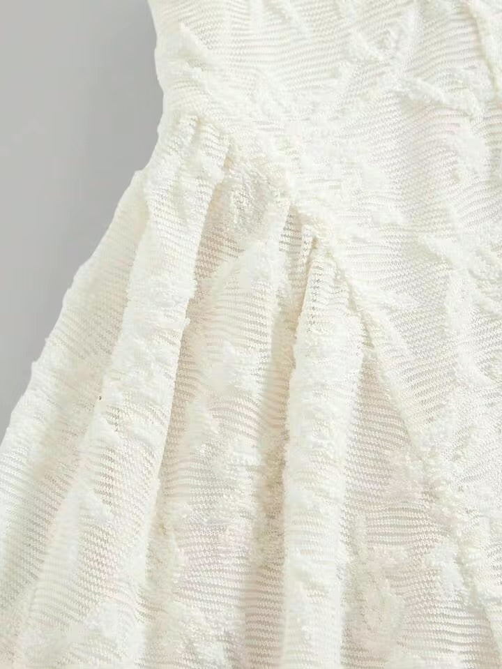 VESTIDO BLANCO MANGA CORTA ESTAMPADO