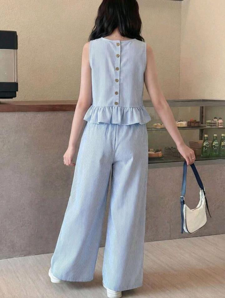 CONJUNTO CELESTE RAYADO