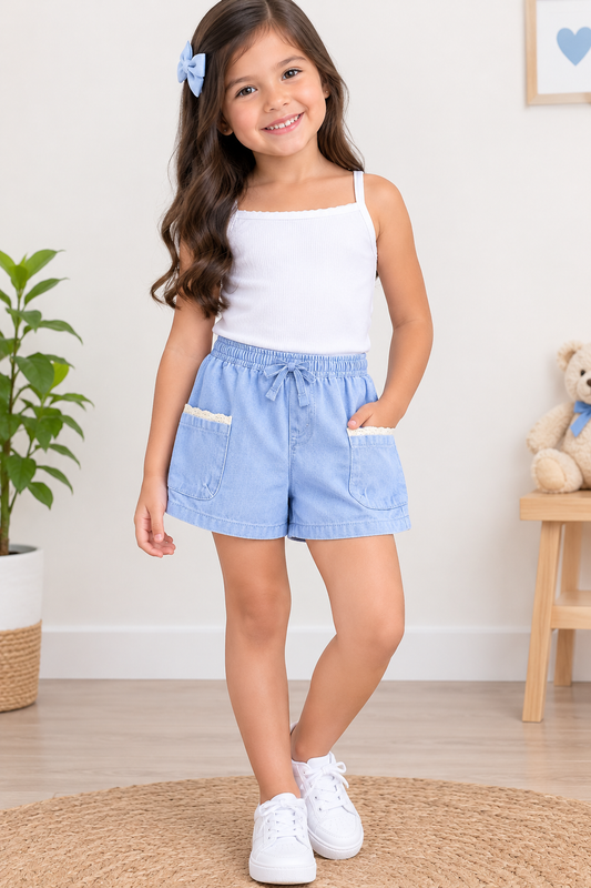 SHORT AZUL CLARO