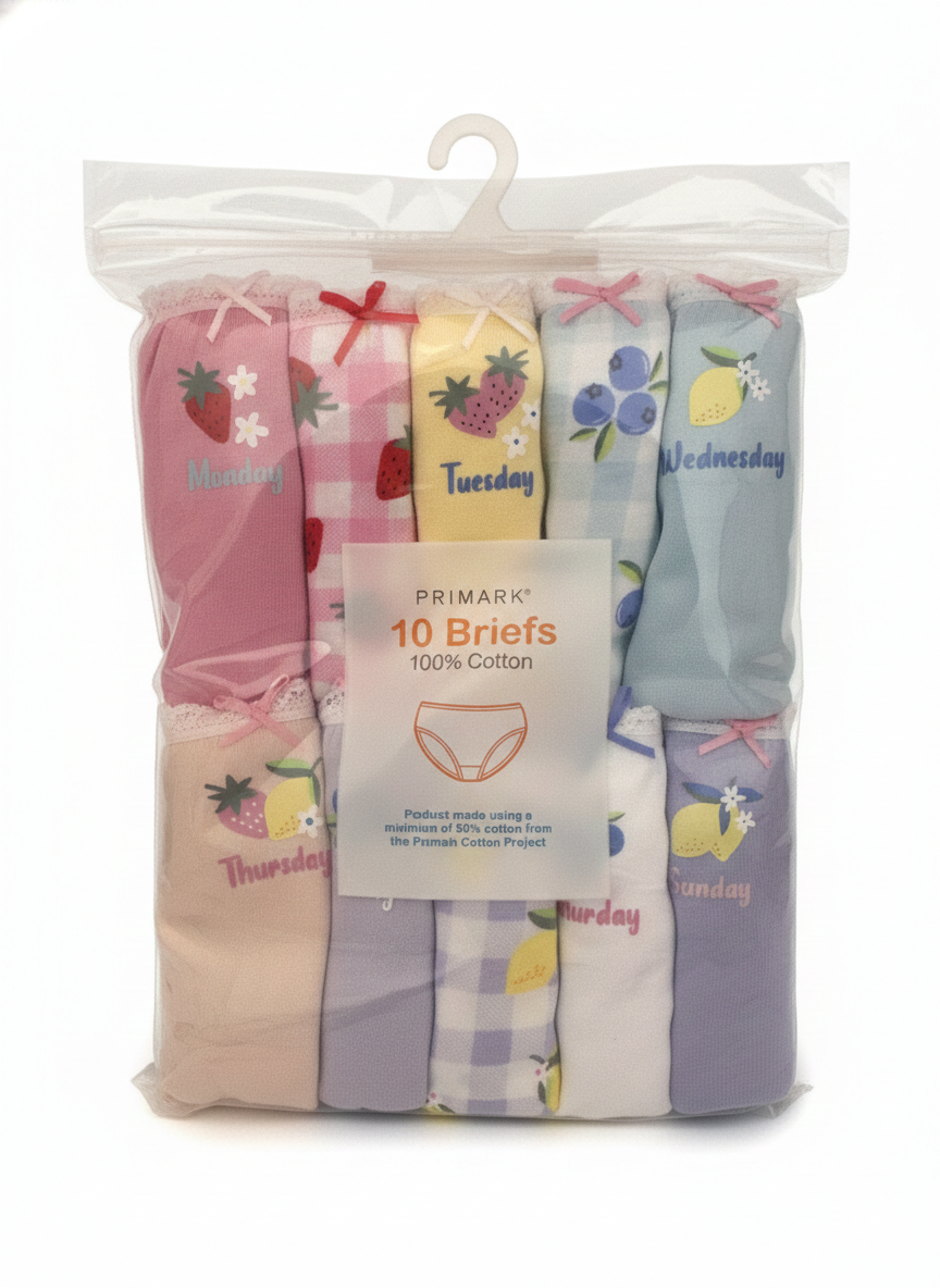 PAQUETE DE 10 PANTIES FRESAS Y LIMONES
