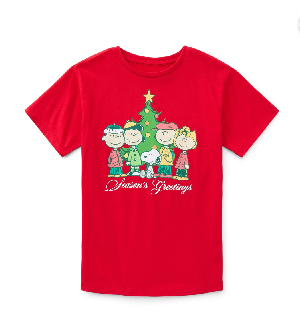 Camiseta Navideña Snoopy Roja