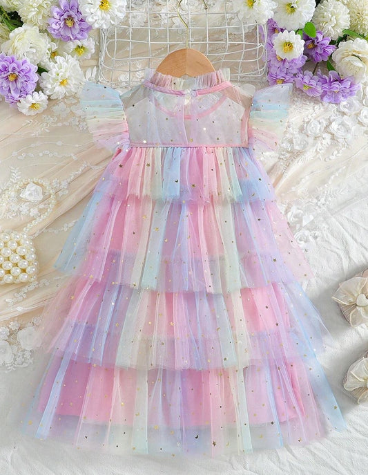 VESTIDO ARCOÍRIS TUL ESTRELLITAS