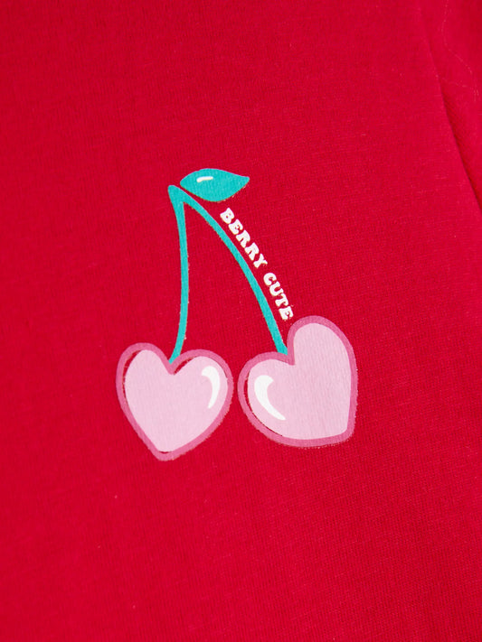 Camiseta roja cerezas berry cute