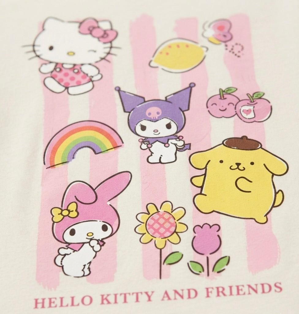 CAMISETA BEIGE HELLO KITTY Y SUS AMIGOS