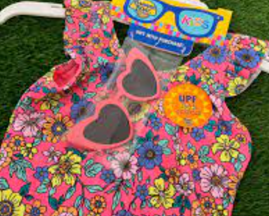 Traje de Baño Floreado con Lentes