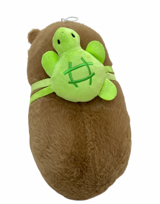 Peluche de Capibara Con Mochila de Tortuga