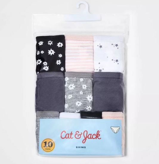 PAQUETE DE 10 PANTIES CAT Y JACK COLORES NEUTROS