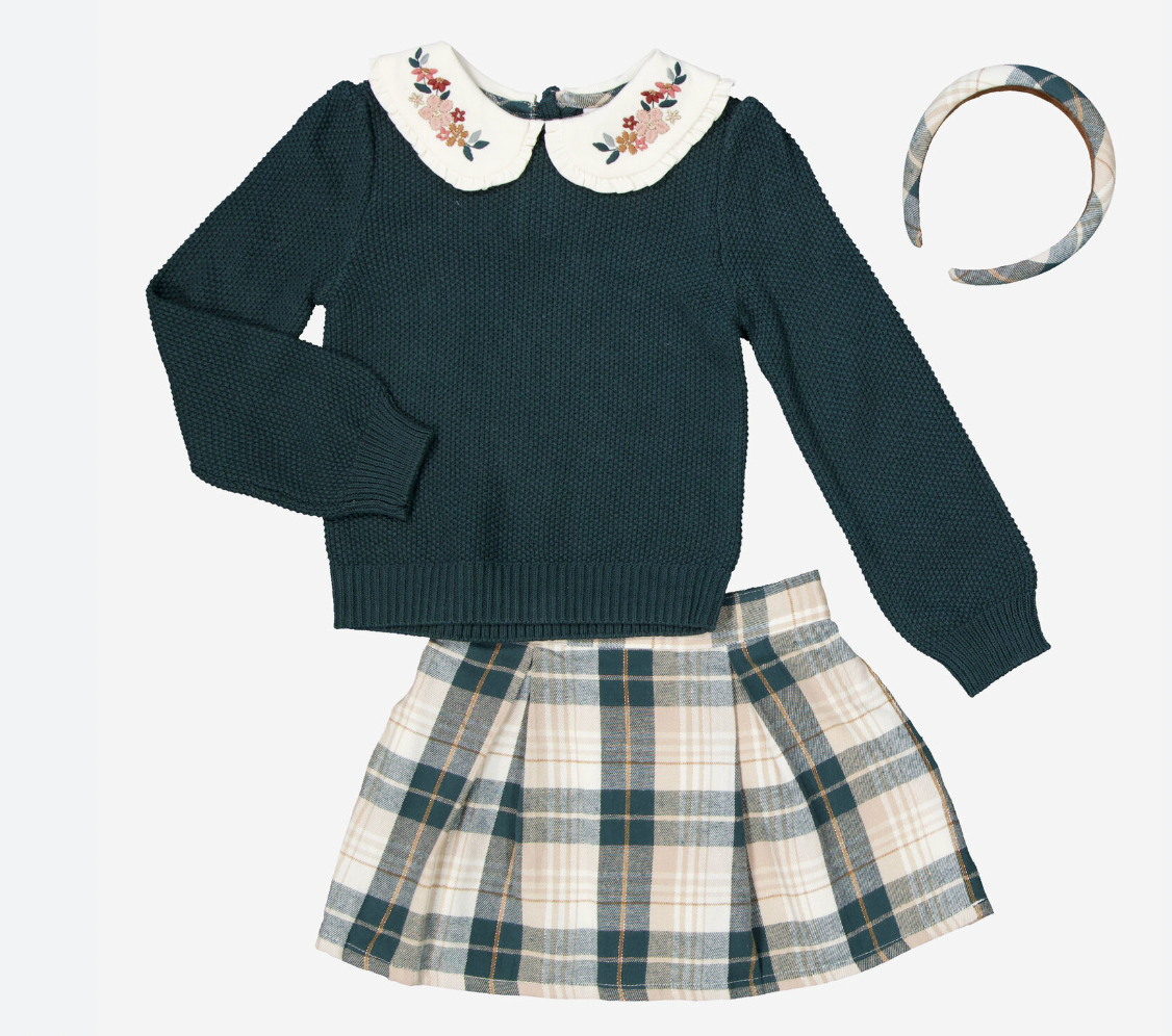 Conjunto falda 3 piezas Verde