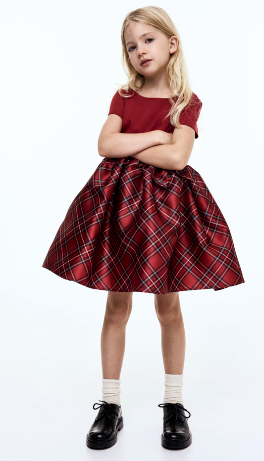 VESTIDO HM ROJO VINO CHONGO CINTURA