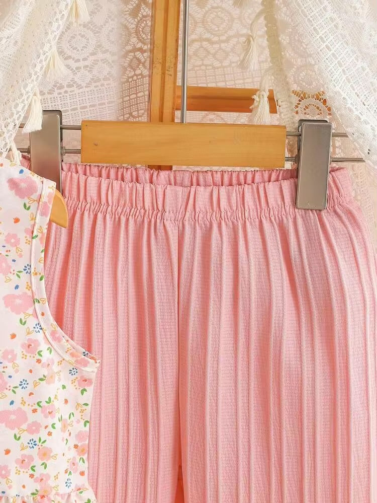 CONJUNTO ROSA FLOREADO