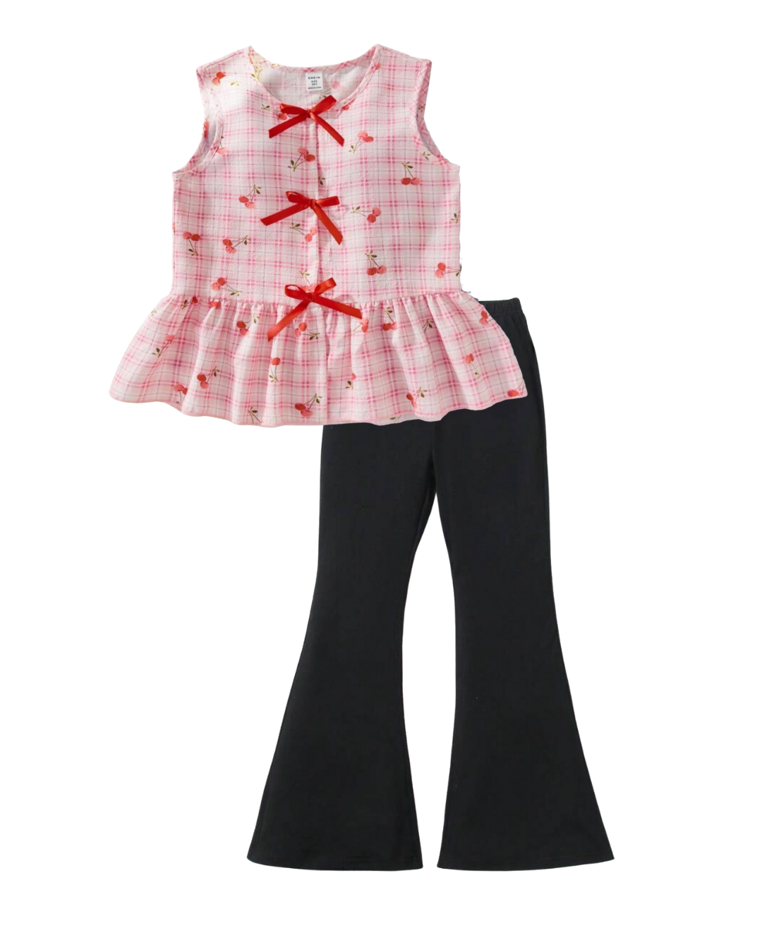 Conjunto blusa cerezas y chonguitos