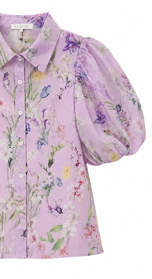 BLUSA LILA FLOREADA