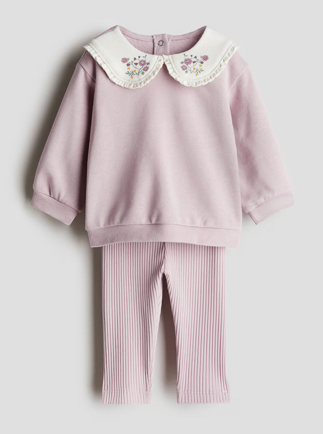 Conjunto sudadera y legging niña rosa hm