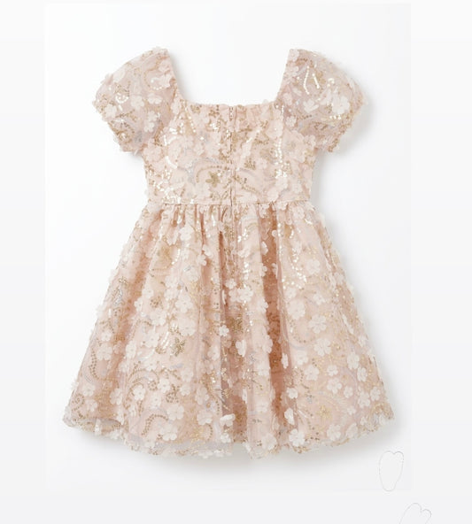 VESTIDO PRINCESA FLOREADO ROSA