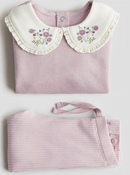 Conjunto sudadera y legging niña rosa hm