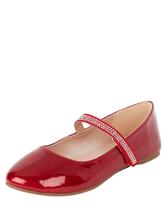 Flats Rojas Destellos Pequeños Correa