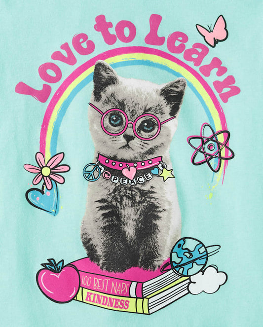 Camiseta de Gato con Lentes