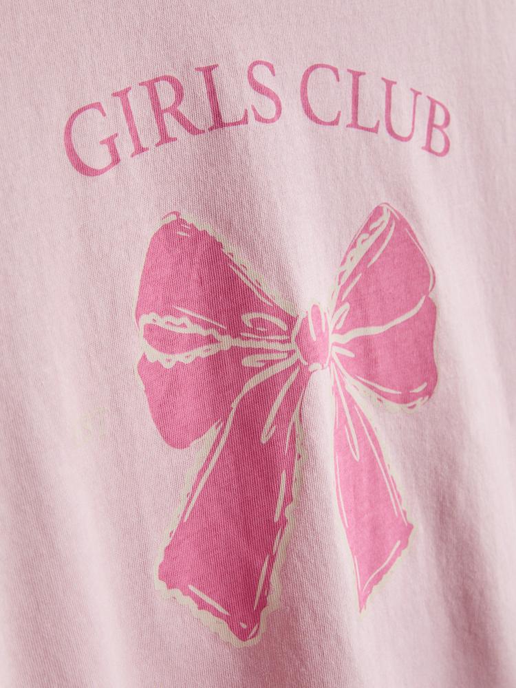 Camiseta rosa moño