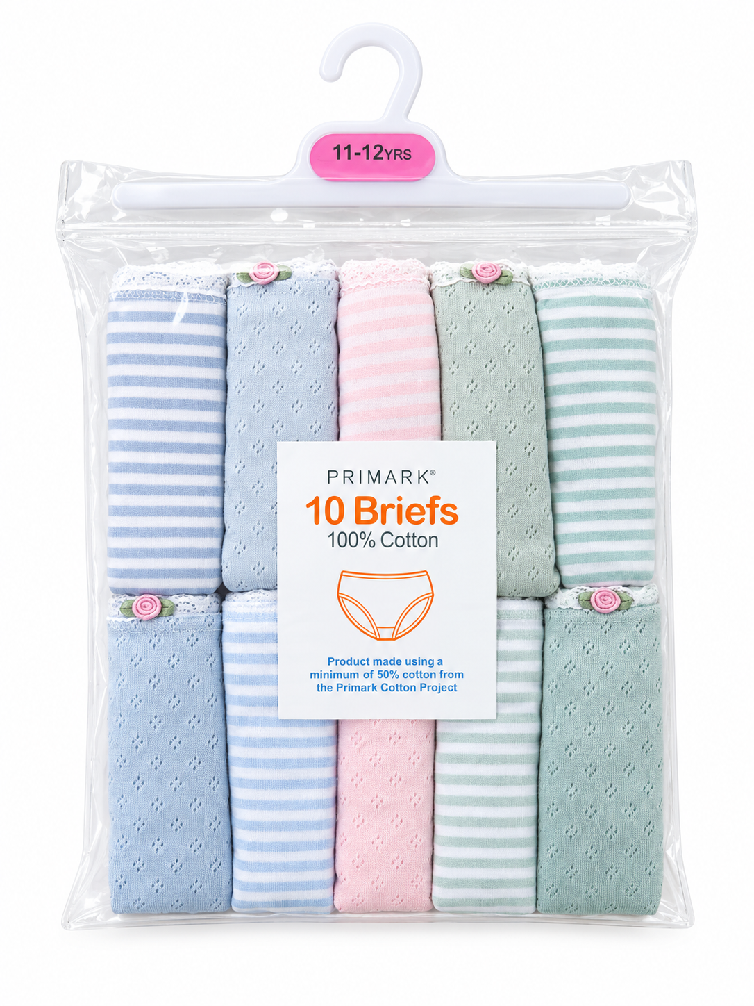 PAQUETE DE 10 PANTIES RAYAS PRIMARK