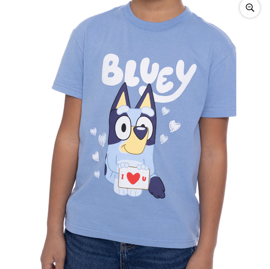 Camiseta Bluey Azul San Valentin