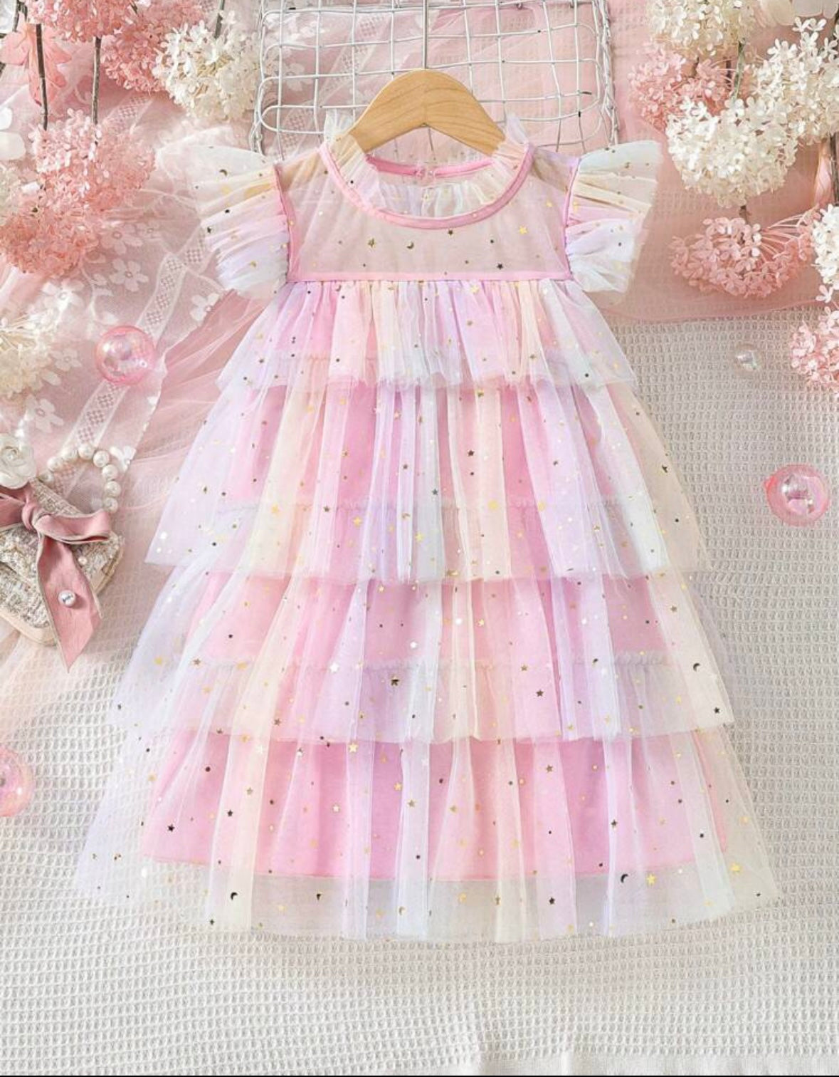Vestido de Tul colores pastel estrellas