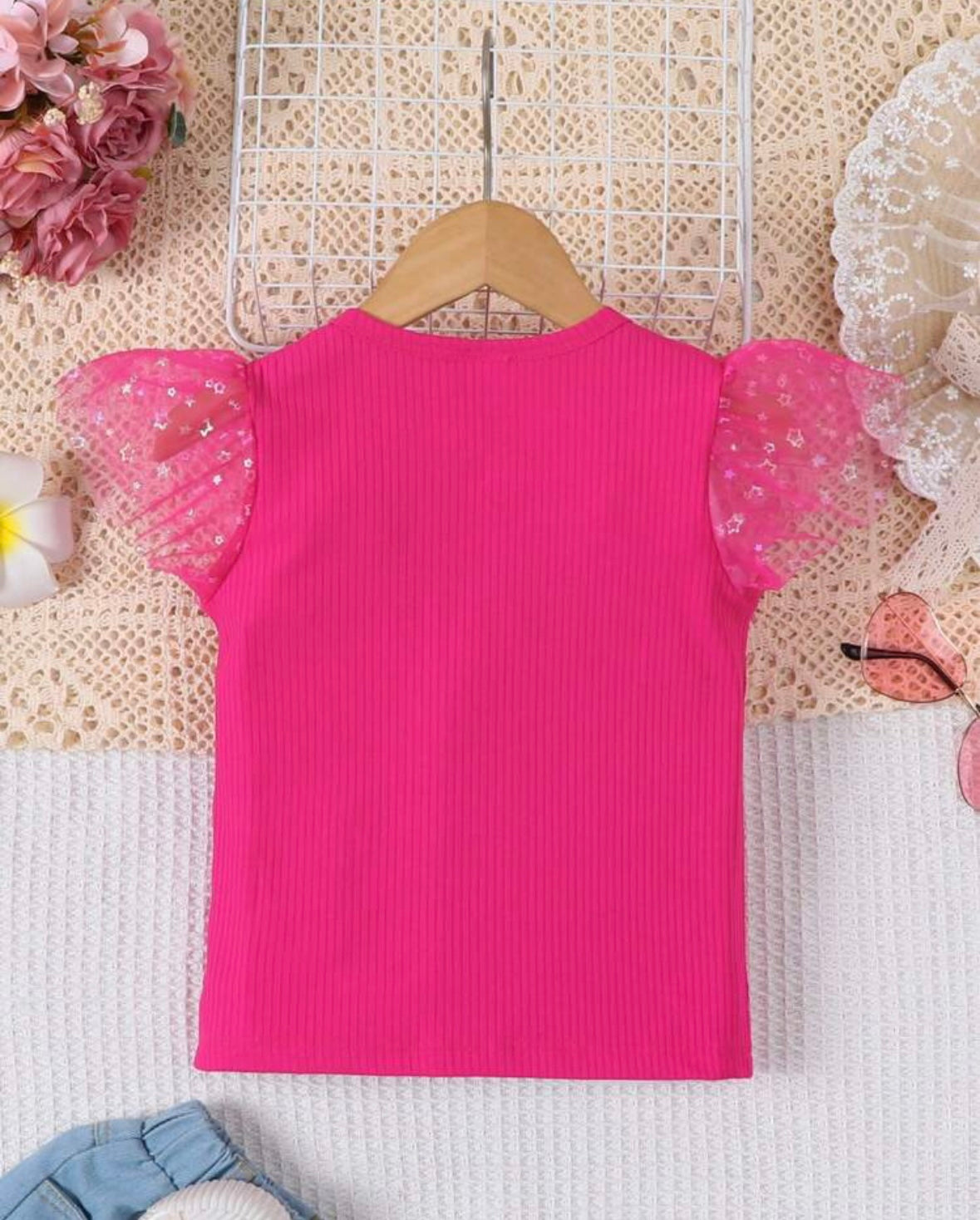 Camisa Fucsia con detalle de Tul