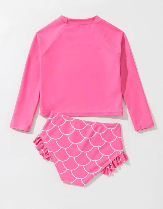 Traje de baño sirena rosado