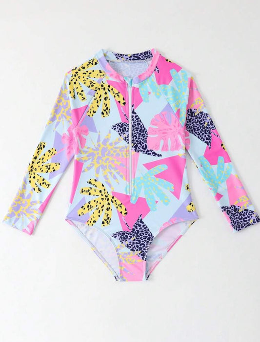 Traje de baño multicolor leopardo