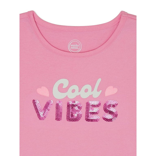 Camiseta 'Cool Vibes' Rosada