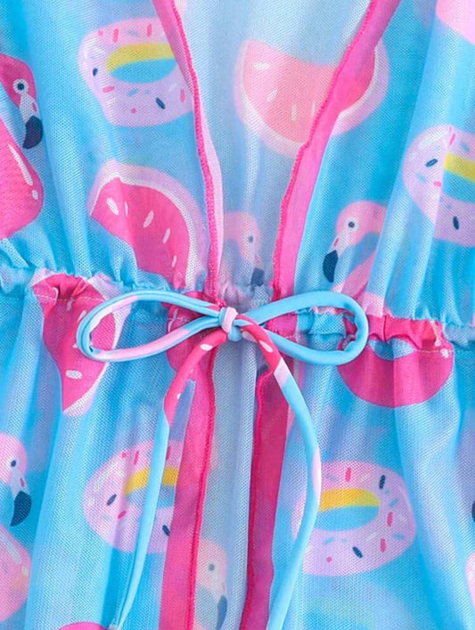 Set de traje de baño y salida flamingos