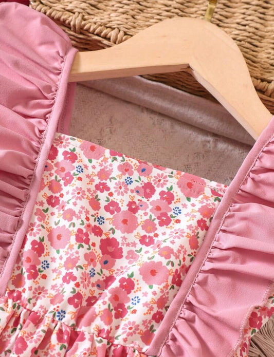 Vestido flores con carterita