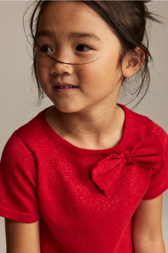 Vestido Manga Corta con Moño