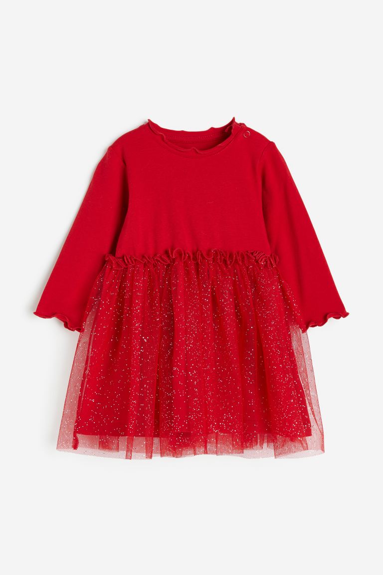 Vestido rojo bebe con mameluco y tutu