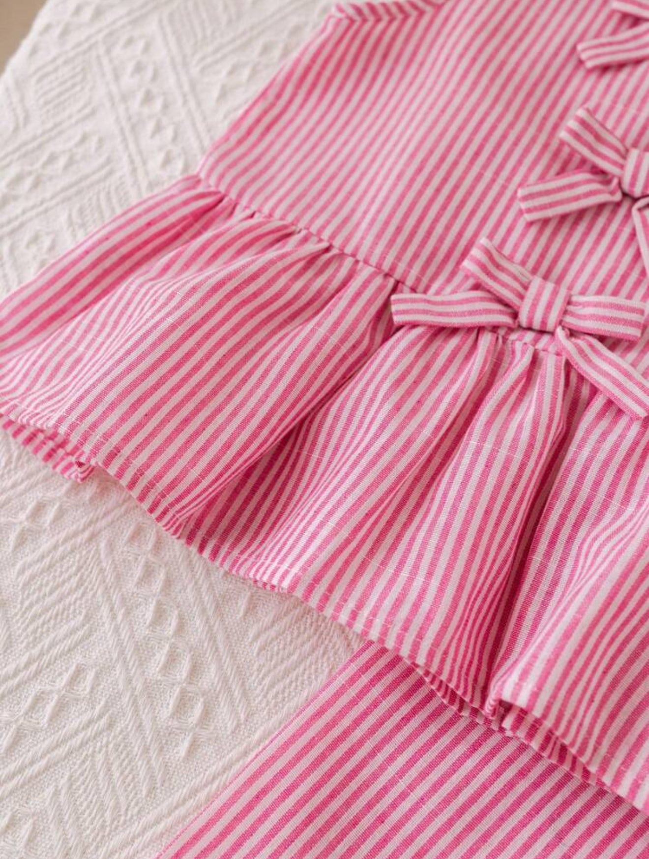 Conjunto pant y vest niña rayas rosadas