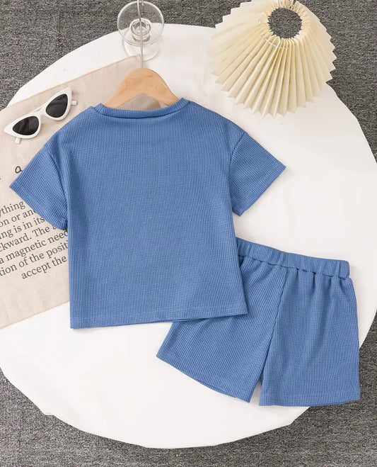 Conjunto waffle azul niño