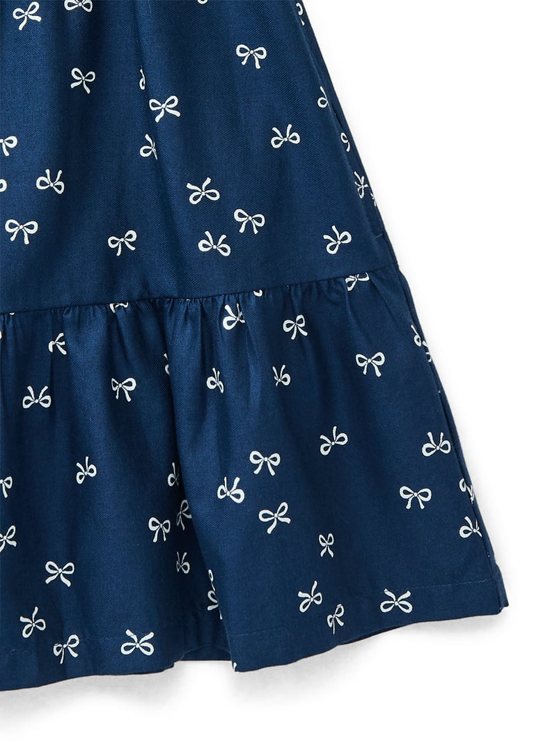 Vestido Azul Marino Estampado de Chongos Blancos