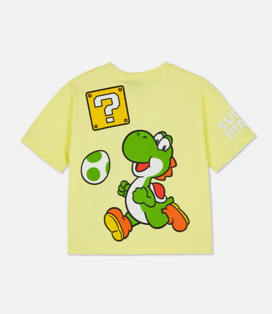 Camiseta Súper Mario Bros amarilla