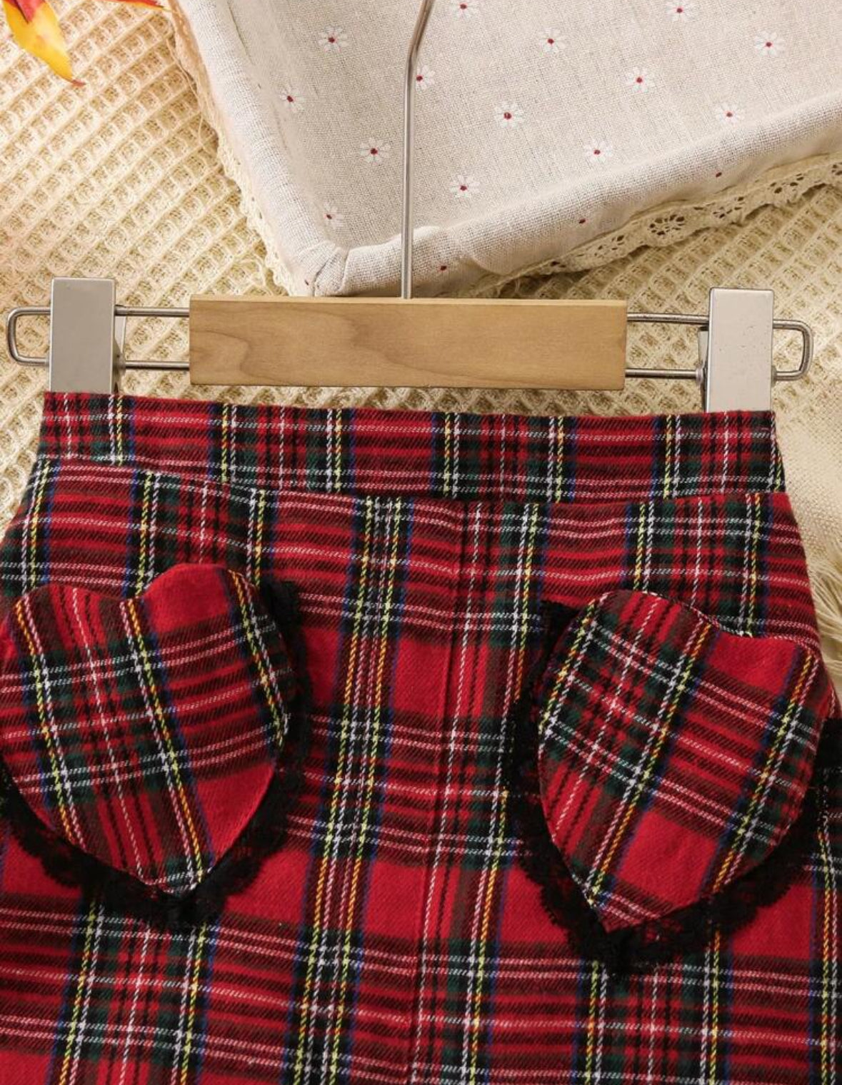 Falda Plaid roja niña
