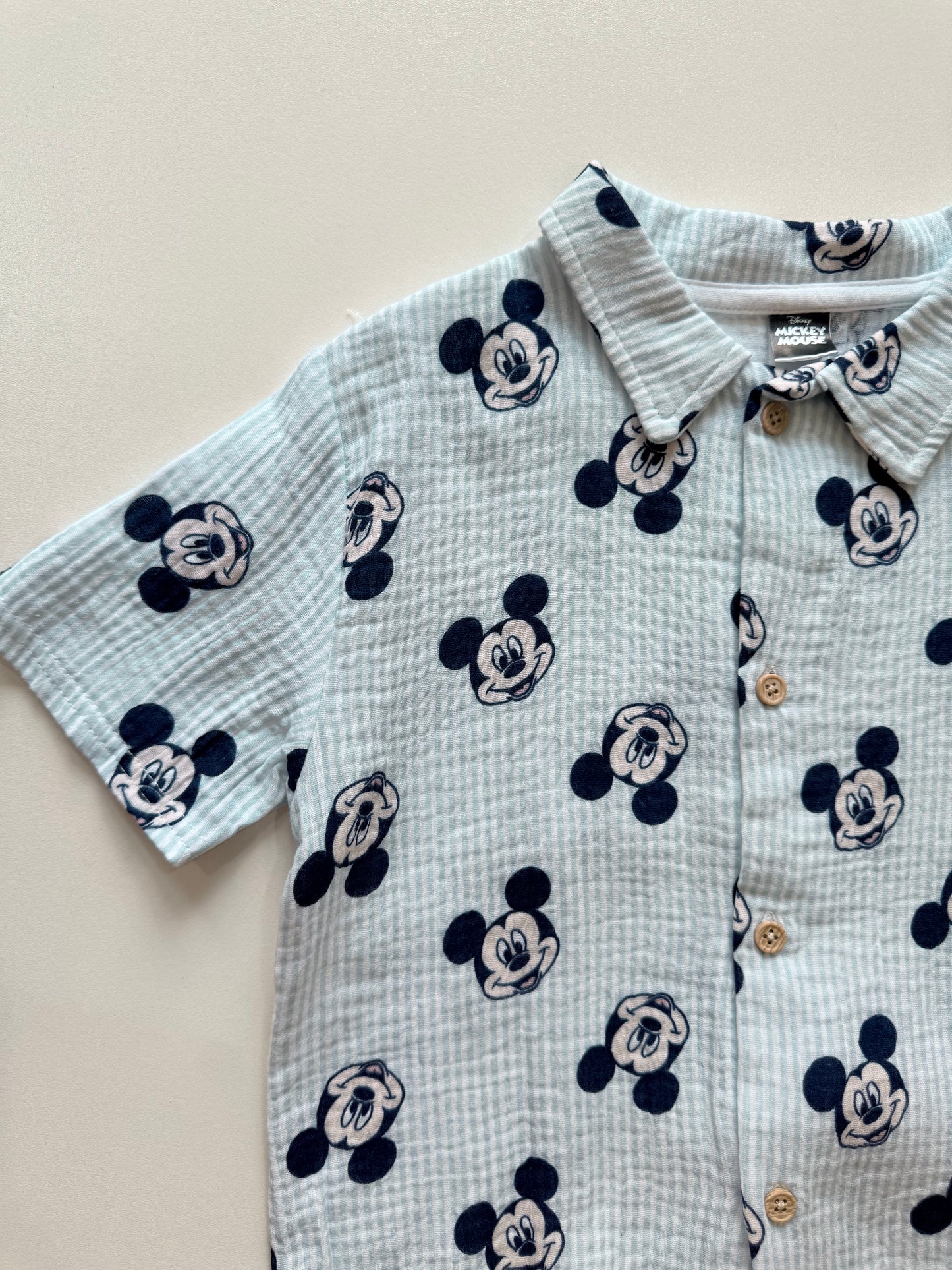 Conjunto Mickey algodón celeste