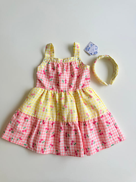 Vestido cerezas con diadema
