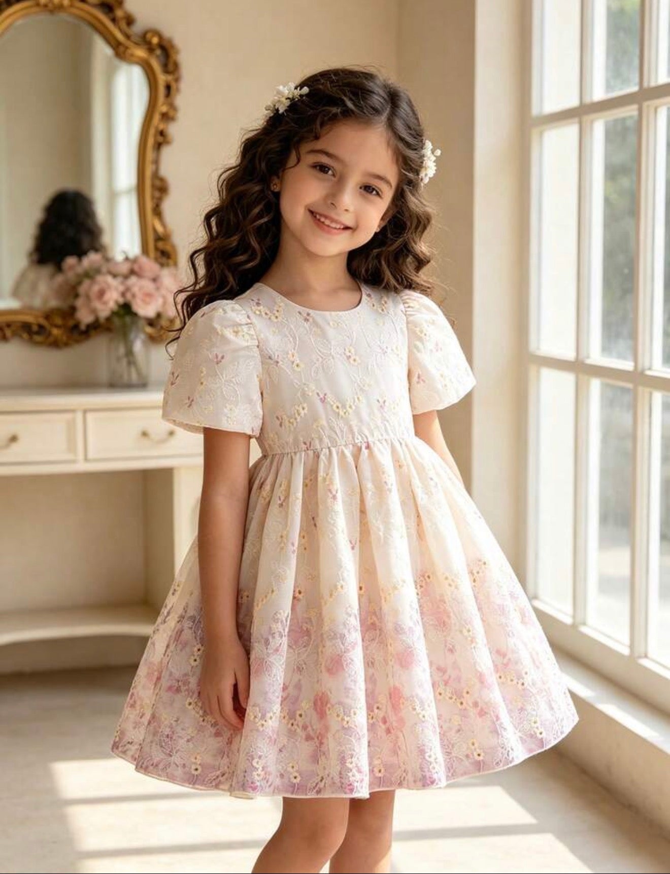 VESTIDO ENCAJE FLORAL COLORES PASTEL