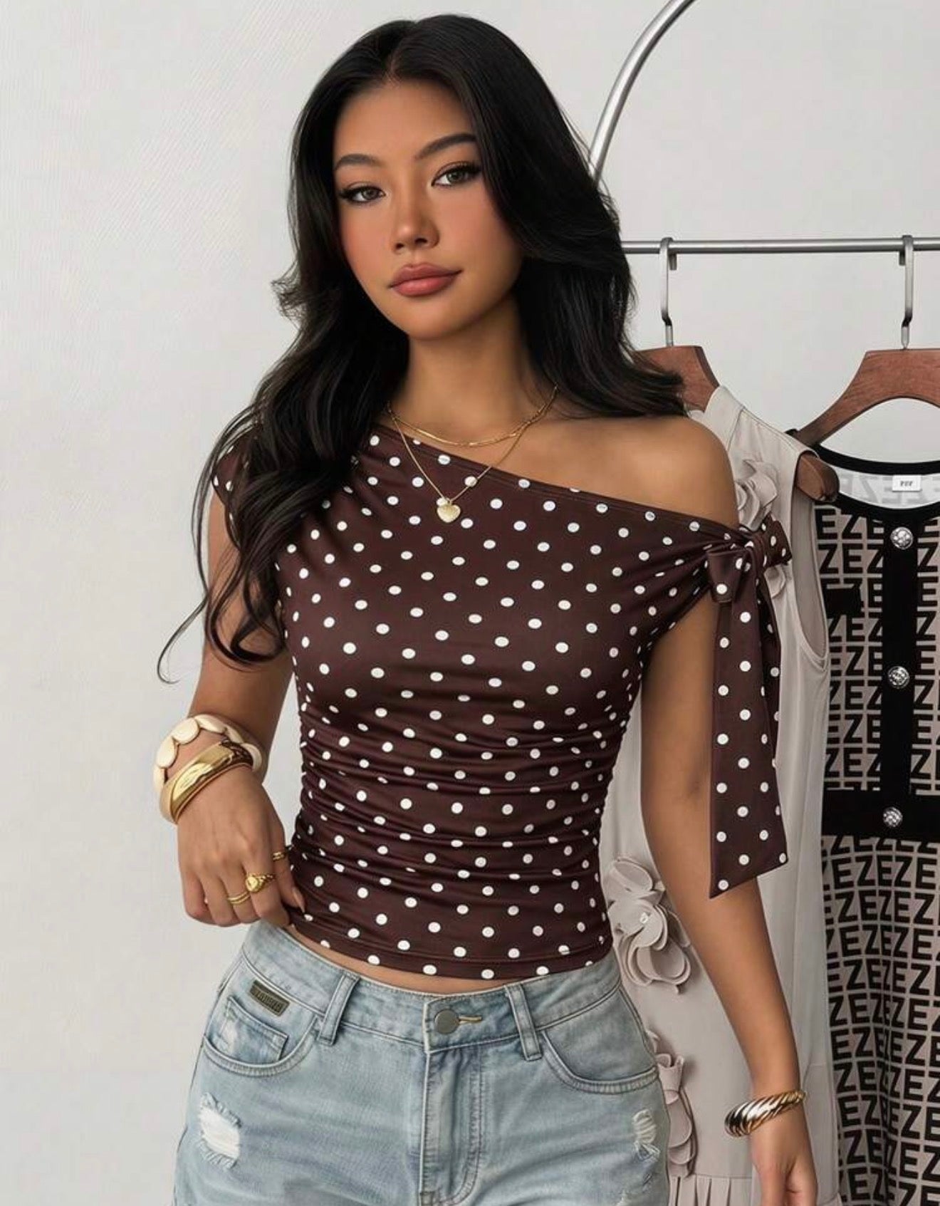 BLUSA CAFE POLKA DOTS