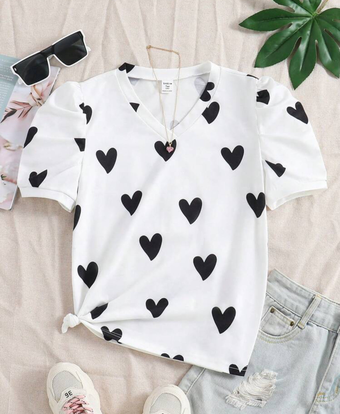 Blusa corazones negros teens
