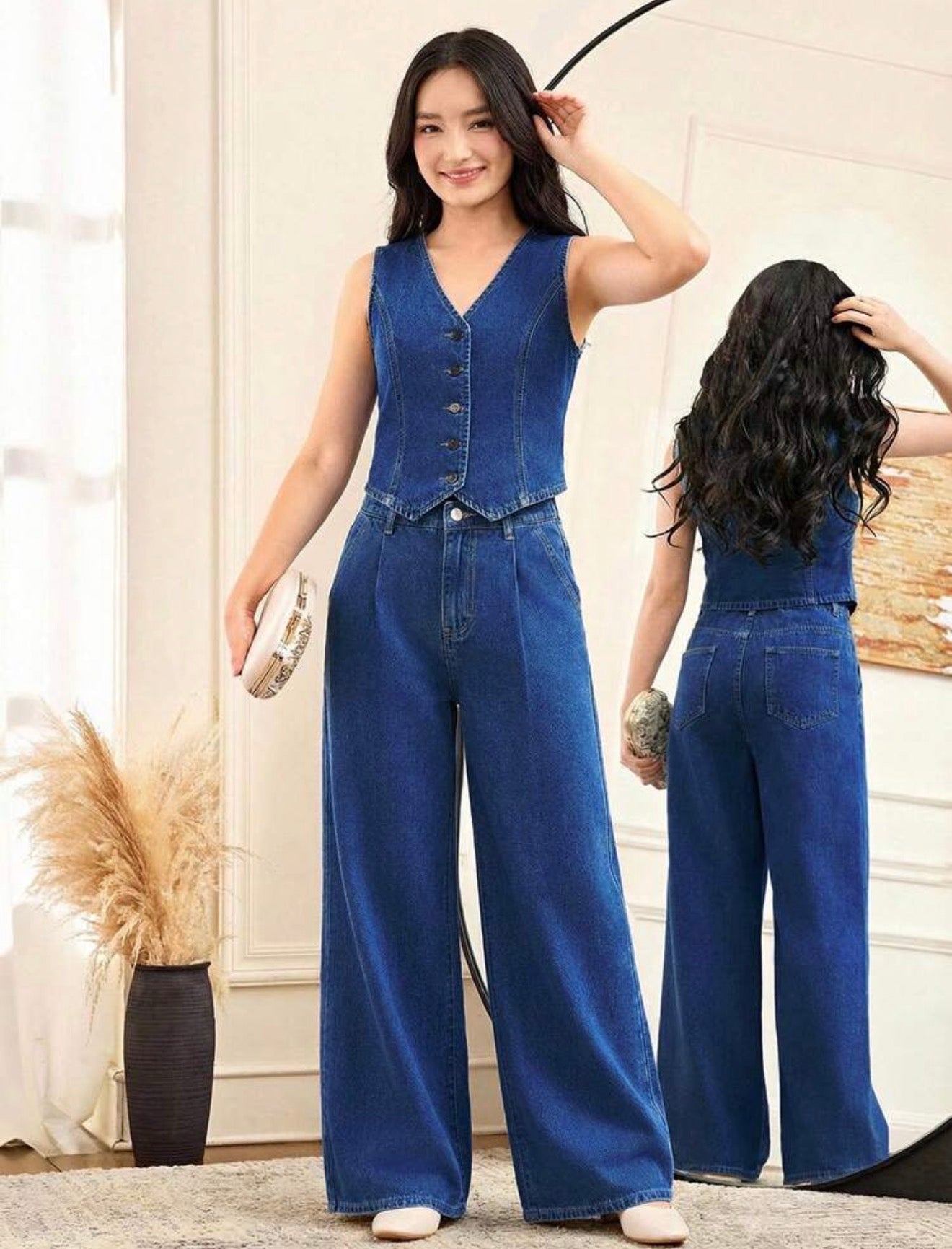 CONJUNTO JEAN AZUL DENIM TEEN