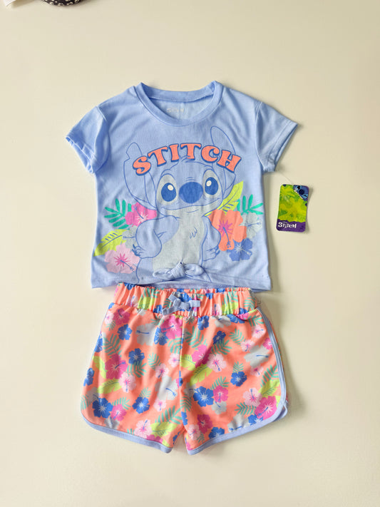 Conjunto Stitch short flores