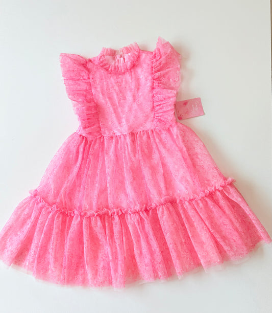 Vestido flores tul Rosa